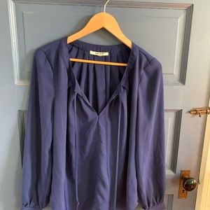 Daniel Rainn blue blouse, polyester, medium.